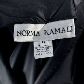Norma Kamali Black Taffeta Dress Vintage 1980s