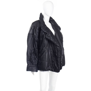 1980s Norma Kamali OMO Vintage Black Sleeping Bag Coat iconic