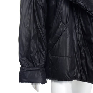 Iconic 1980s Norma Kamali OMO Vintage Black Sleeping Bag Coat one size