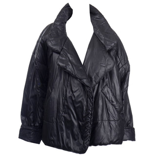 1980s Norma Kamali OMO Vintage Black Sleeping Bag Coat