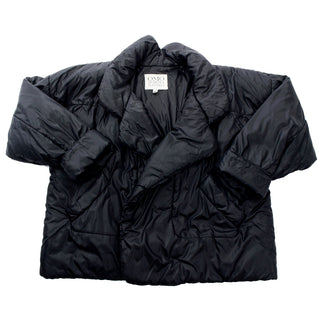 Iconic 1980s Norma Kamali OMO Vintage Black Sleeping Bag Coat