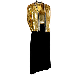 Norman Norell Vintage Gold & Black Evening gown & Jacket