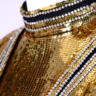 Norman Norell Vintage Gold & Black Evening Dress & Jacket Tassell