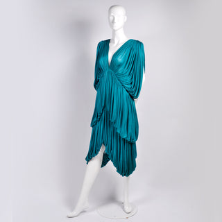 1970s Norma Kamali OMO Vintage Silk Butterfly Dress