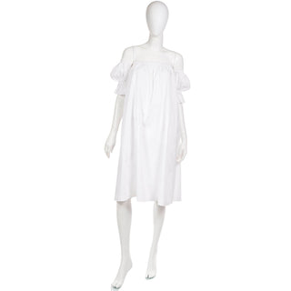 1980s YSL Off Shoulder Puff Sleeve Day Dress