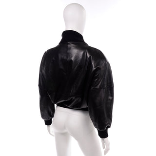 Soft Vintage Black Leather Claude Montana Jacket W Pony Hair Lapels