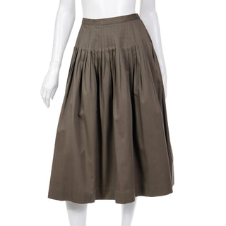 Vintage Yves Saint Laurent Olive Green Skirt Outfit