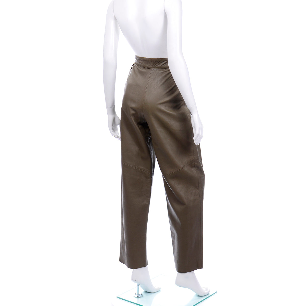 1980s Olive Green Leather Vintage Pants Size 6 – Modig