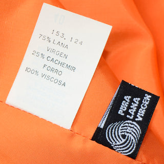 Guy Laroche Vintage Orange Cashmere Blend Coat With Belt