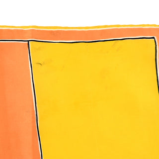 1960s Vera Neumann Orange & Yellow Geometric Square Scarf