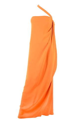 2008 Oscar de La Renta Orange Silk Dress