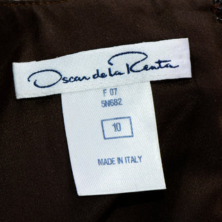 Oscar de la Renta documented vintage brown diamond check dress 2007