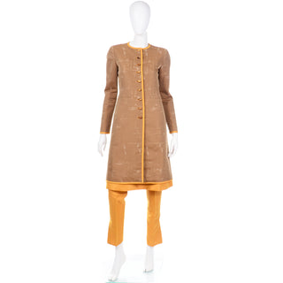 1960s Inspired Oscar de la Renta Coat Pants and Dress Outfit