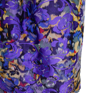 Fall 2007 Oscar de la Renta Purple Floral Runway Dress Silk Print