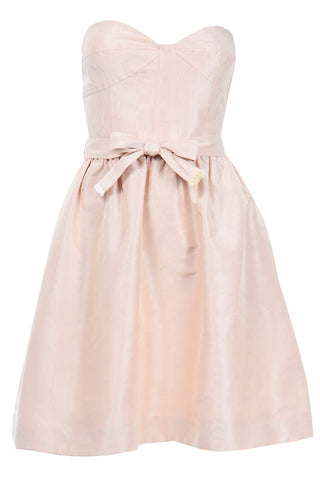 Oscar de la Renta Strapless Sweetheart Pale Pink Mini Dress