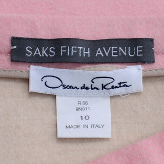 2000s Oscar de la Renta Pink Cashmere Skirt With Silk Trim size 10 Italy