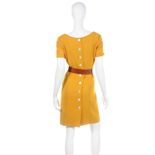 Oscar de la Renta Vintage Marigold Yellow Dress and Jacket