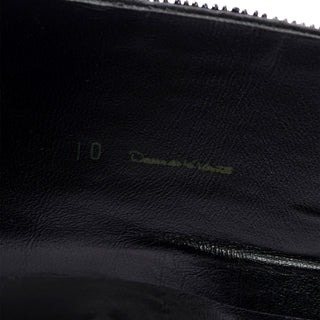 Oscar de la Renta Vintage Beaded Black Satin & Leather Wide Corset Belt