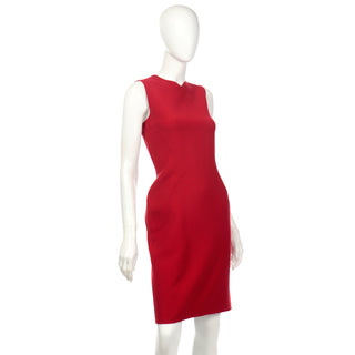 Oscar de la Renta Vintage Red Wool Coat and flattering Dress Ensemble