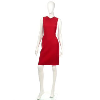 Oscar de la Renta Vintage Red Wool Coat and Dress Ensemble size 8