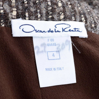 2009 Oscar de la Renta brown wool alpaca mohair skirt