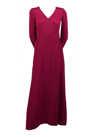 Oscar de la Renta vintage berry red silk jersey maxi dress - Dressing Vintage