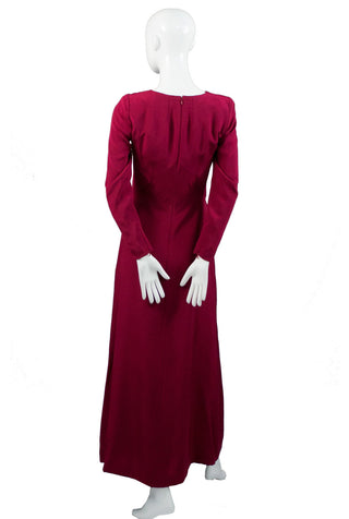 Oscar de la Renta vintage berry red silk jersey maxi dress - Dressing Vintage