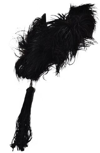 Edwardian Ostrich Feather Vintage Black Scarf