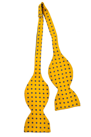 1980s large polka dot vintage yellow bow tie