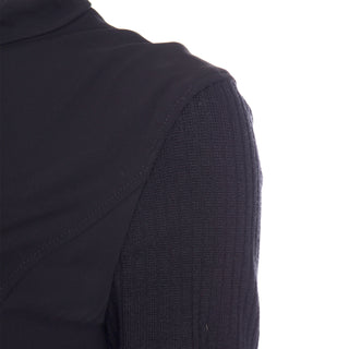 Vintage Paco Rabanne 2001 F/W Black Zip Front Jacket w Ribbed Sleeves