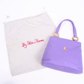 Paloma Picasso Vintage Lavender Purple Leather Handbag gold x