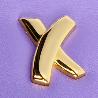 Paloma Picasso Vintage Lavender Purple Leather Handbag with gold X