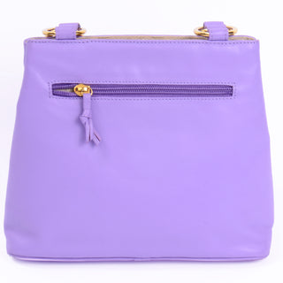 Gold X Paloma Picasso Vintage Lavender Purple Leather Handbag