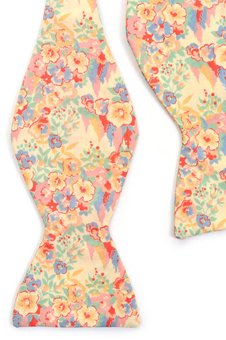 1980s vintage silk pastel bow tie