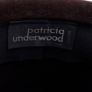 1990s Patricia Underwood New York Brown Wool Hat with Snakeskin Band