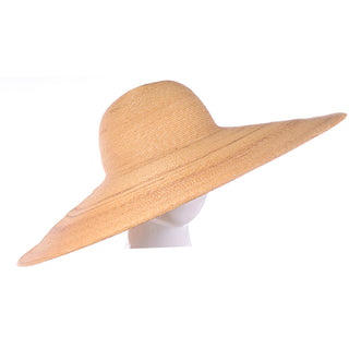 Patricia Underwood Vintage Wide Brim Woven Natural Straw Hat