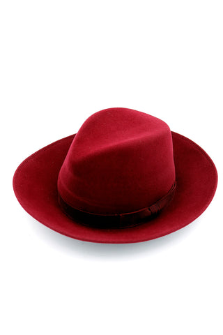 1990s Patricia Underwood Vintage Burgundy Red Wool Hat
