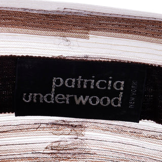 1980s Patricia Underwood New York Brown & White Striped Summer Hat