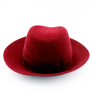 1990s Patricia Underwood Vintage Burgundy Red Wool Hat fedora