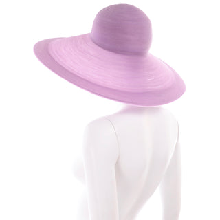 90s Vintage Purple Patricia Underwood Wide Brim Summer Hat