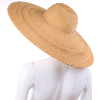 Patricia Underwood Vintage Wide Brim Woven Natural Straw Hat