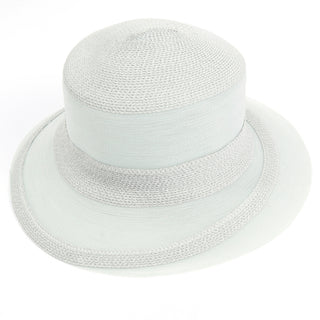 Patricia Underwood Vintage Pale Green Straw and Mesh Hat woven