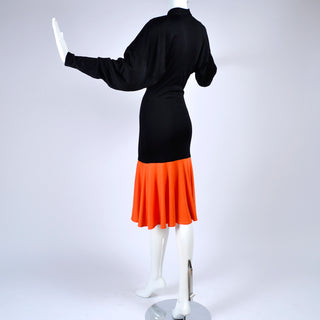 Black Orange Patrick Kelly 1980s vintage dress