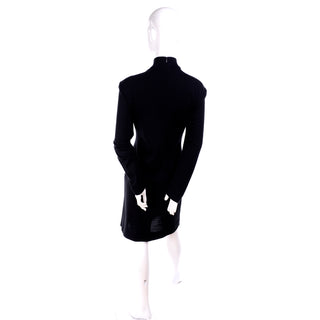 Vintage Patrick Kelly 1988 Blue and Black Sweetheart Knit Dress