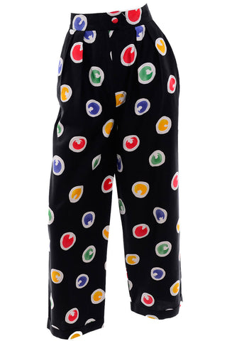 1980s Patrick Kelly Colorful Button Pants