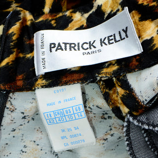 Patrick Kelly F/W 1989 Leopard Print Keyhole Bodycon Vintage Dress US size 10