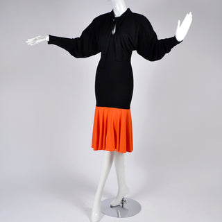 Patrick Kelly 1980s vintage dress Orange and black