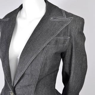 Denim Vintage 1980s Patrick Kelly Shorts Jacket Suit