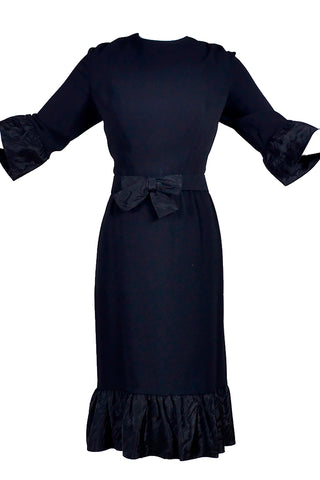 Ruffled Pattullo-Jo Copeland 1960s vintage black dress with ruffles