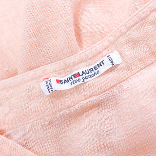 1970s Yves Saint Laurent peach gauze cotton peasant blouse YSL